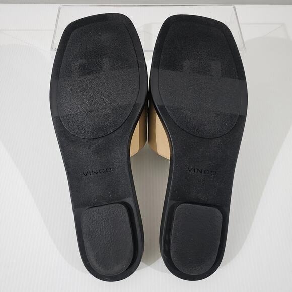 NEW Vince Rhode Sandal Dual Strap Slip On Slide Farro Tan Size 9.5 - Picture 11 of 13